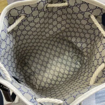 Gucci 772856 Shoulder Bag With Gucci Print Black leather trim