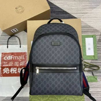 Gucci 771158 GG Supreme Canvas Backpack Black