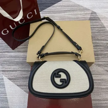 Gucci 815714 Gucci Blondie Small Top Handle Bag Black leather trim