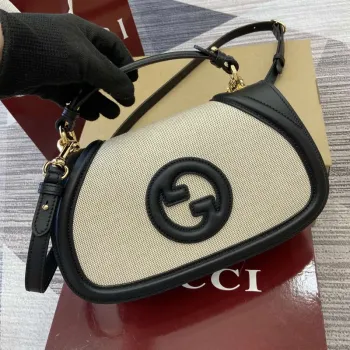 Gucci 815714 Gucci Blondie Small Top Handle Bag Black leather trim