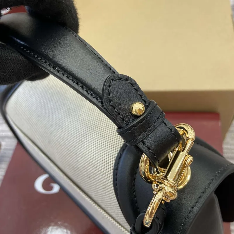 Gucci 815714 Gucci Blondie Small Top Handle Bag Black leather trim