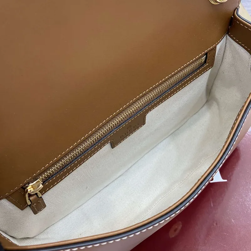 Gucci 815714 Gucci Blondie Small Top Handle Bag Beige cotton linen canvas
