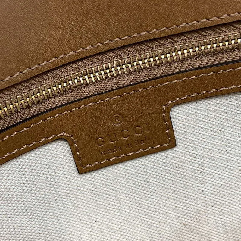 Gucci 815714 Gucci Blondie Small Top Handle Bag Beige cotton linen canvas