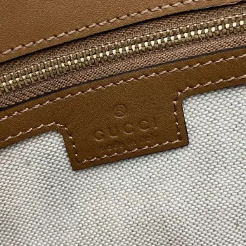 Gucci 815714 Gucci Blondie Small Top Handle Bag Beige dark brown canvas