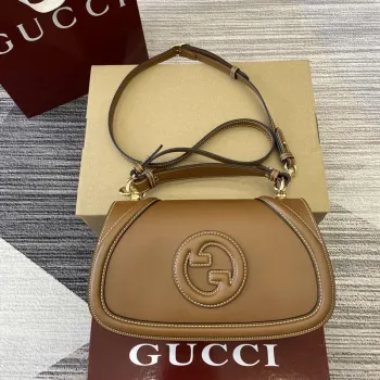 Gucci 815714 Gucci Blondie Small Top Handle Bag Brown smooth leather