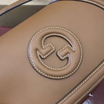 Gucci 815714 Gucci Blondie Small Top Handle Bag Brown smooth leather