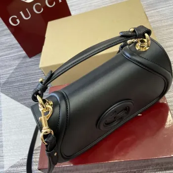 Gucci 815714 Gucci Blondie Small Top Handle Bag Black smooth leather