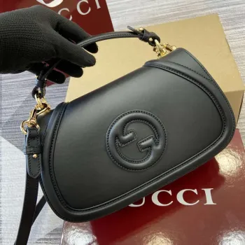 Gucci 815714 Gucci Blondie Small Top Handle Bag Black smooth leather