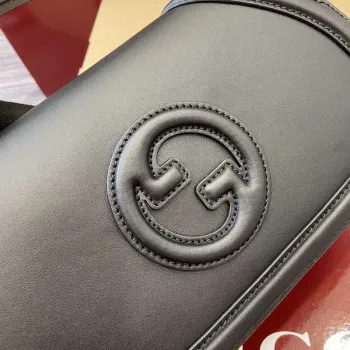 Gucci 815714 Gucci Blondie Small Top Handle Bag Black smooth leather