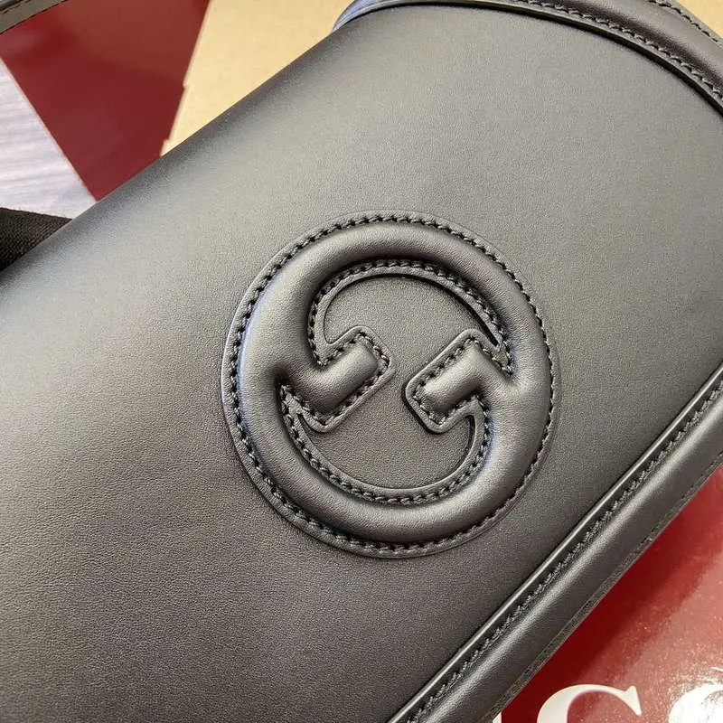 Gucci 815714 Gucci Blondie Small Top Handle Bag Black smooth leather