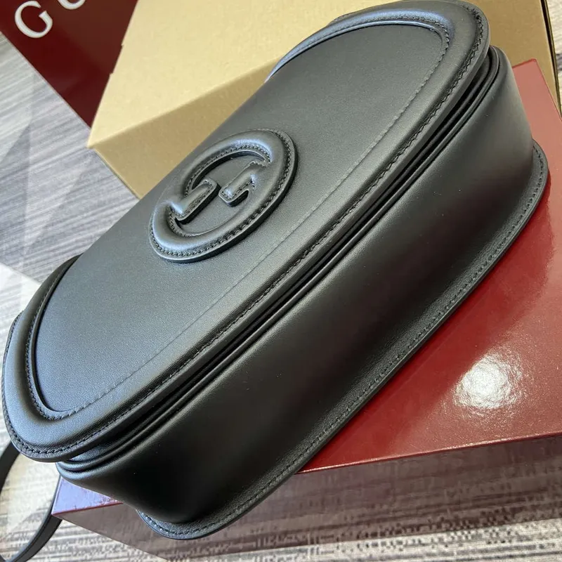 Gucci 815714 Gucci Blondie Small Top Handle Bag Black smooth leather