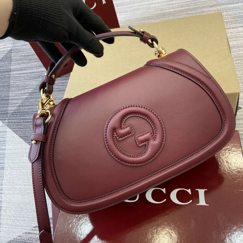 Gucci 815714 Gucci Blondie Small Top Handle Bag Wine red