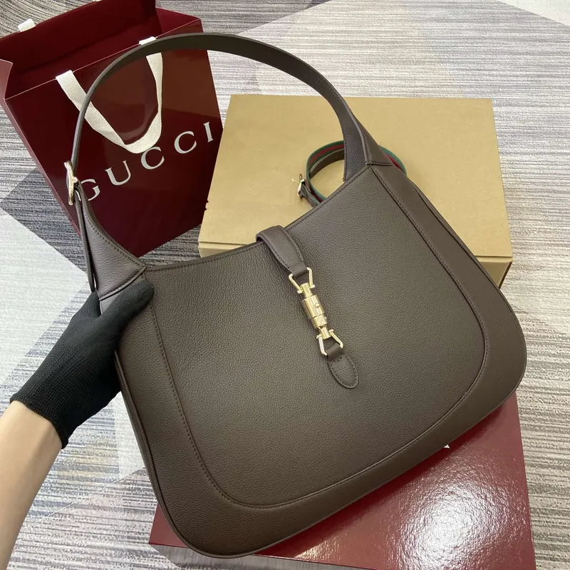 Gucci 813650 Jackie Large Shoulder Bag Brown