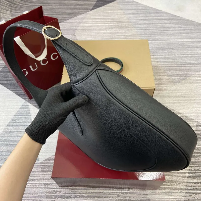 Gucci 813650 Jackie Large Shoulder Bag Black