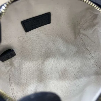 Gucci 815256 GG Emblem Super Mini Top Handle Bag Black