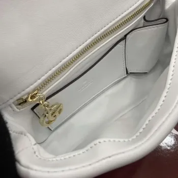 Gucci 806017 GG Milano Mini Top Handle Bag White puffy leather