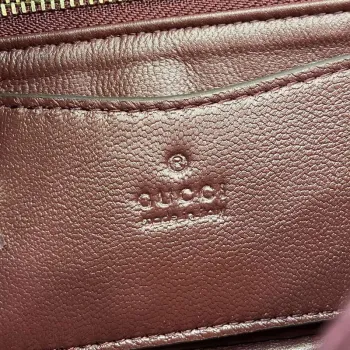 Gucci 806017 GG Milano Mini Top Handle Bag Red puffy leather