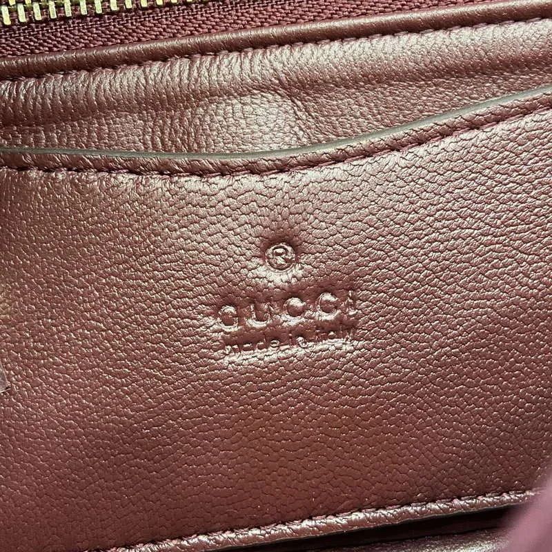 Gucci 806017 GG Milano Mini Top Handle Bag Red puffy leather