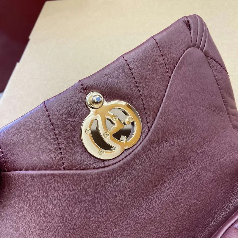 Gucci 806017 GG Milano Mini Top Handle Bag Red puffy quilted leather