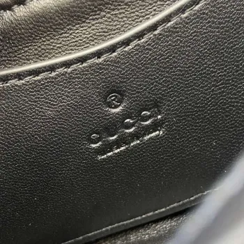 Gucci 806017 GG Milano Mini Top Handle Bag Black puffy leather