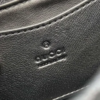 Gucci 806017 GG Milano Mini Top Handle Bag Black GG puffy leather