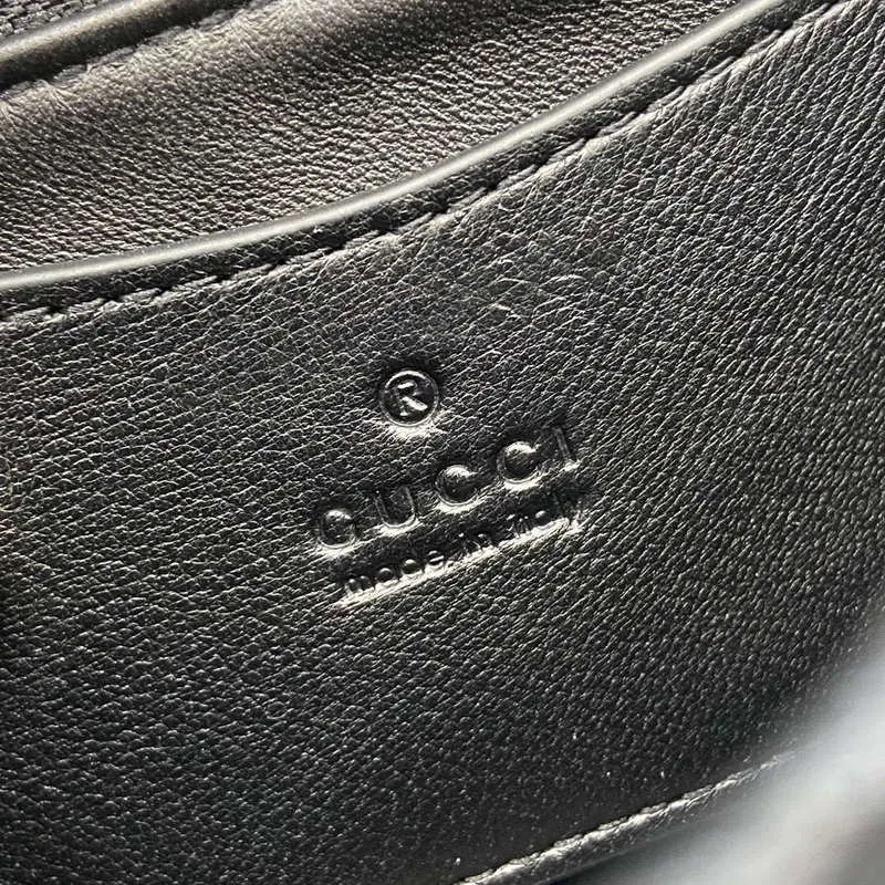 Gucci 806017 GG Milano Mini Top Handle Bag Black GG puffy leather