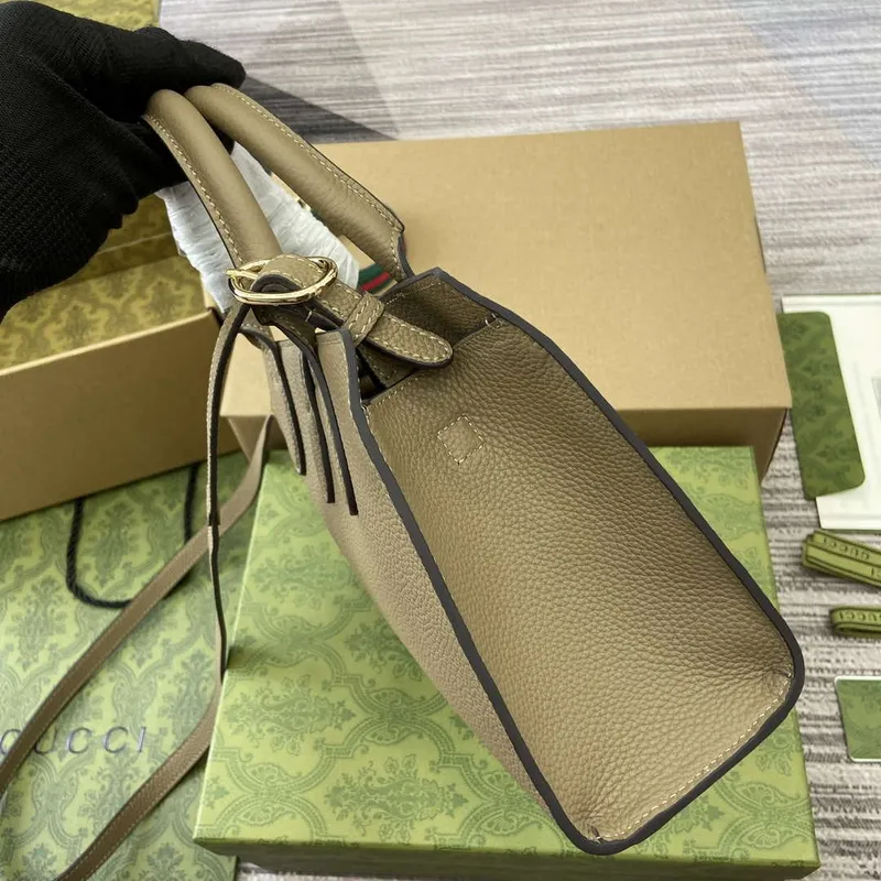 Gucci 795349 Small Tote Bag With Hook Closure Beige