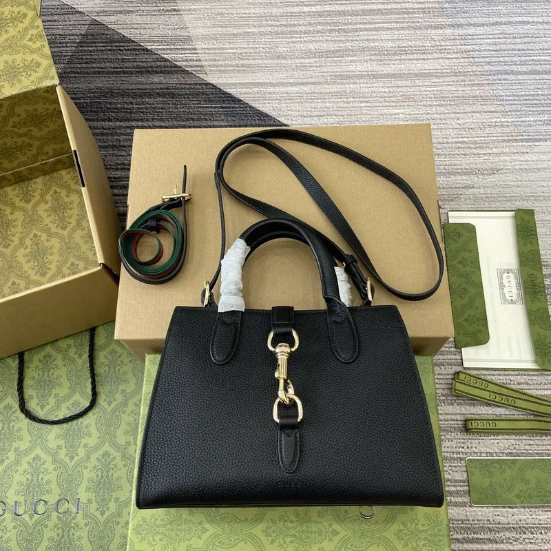 Gucci 795349 Small Tote Bag With Hook Closure Black