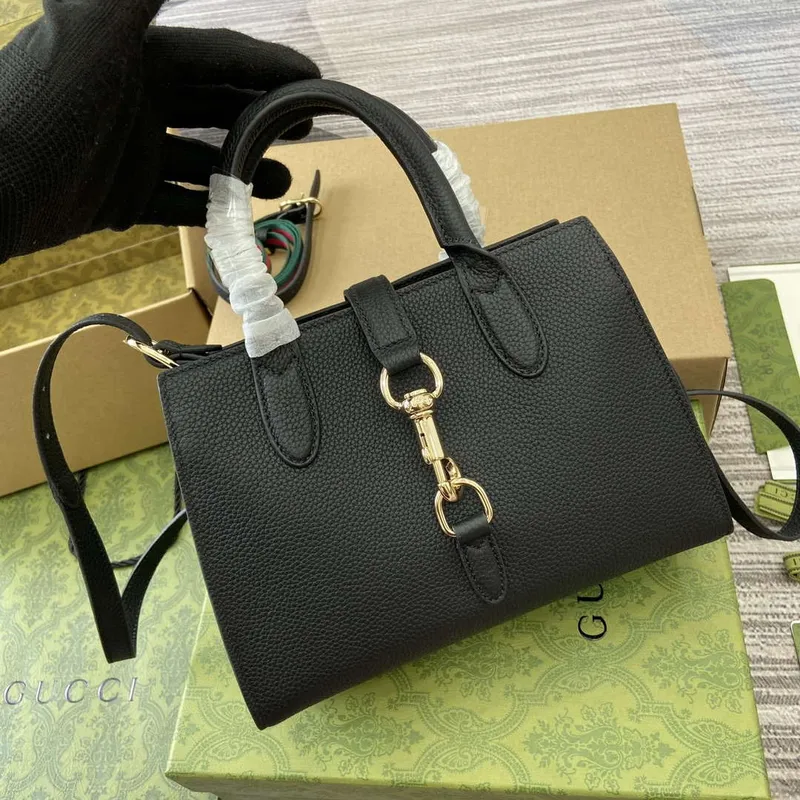 Gucci 795349 Small Tote Bag With Hook Closure Black