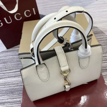 Gucci 795349 Small Tote Bag With Hook Closure Ivory