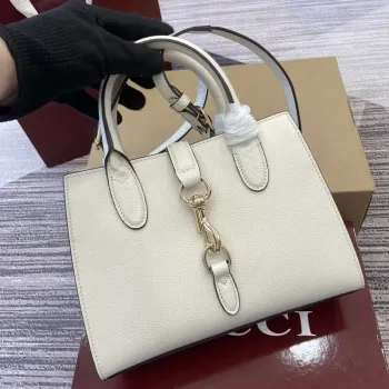 Gucci 795349 Small Tote Bag With Hook Closure Ivory