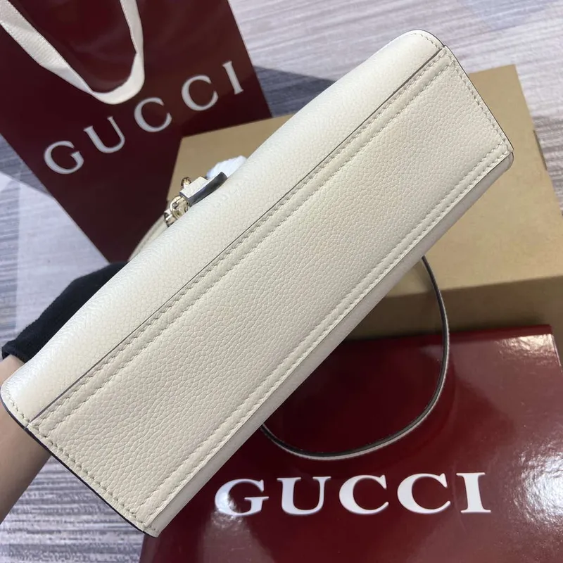 Gucci 795349 Small Tote Bag With Hook Closure Ivory