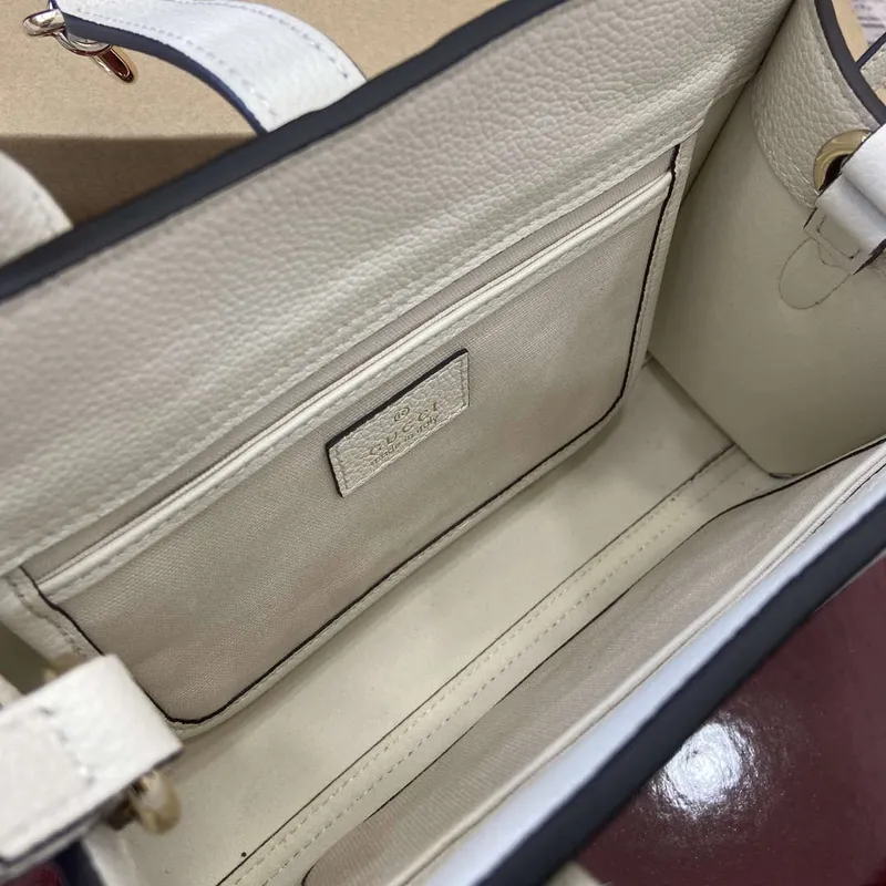 Gucci 795349 Small Tote Bag With Hook Closure Ivory