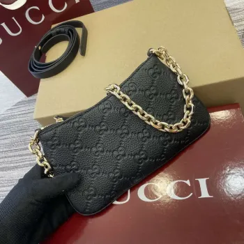 Gucci 815278 GG Emblem Super Mini Bag Black
