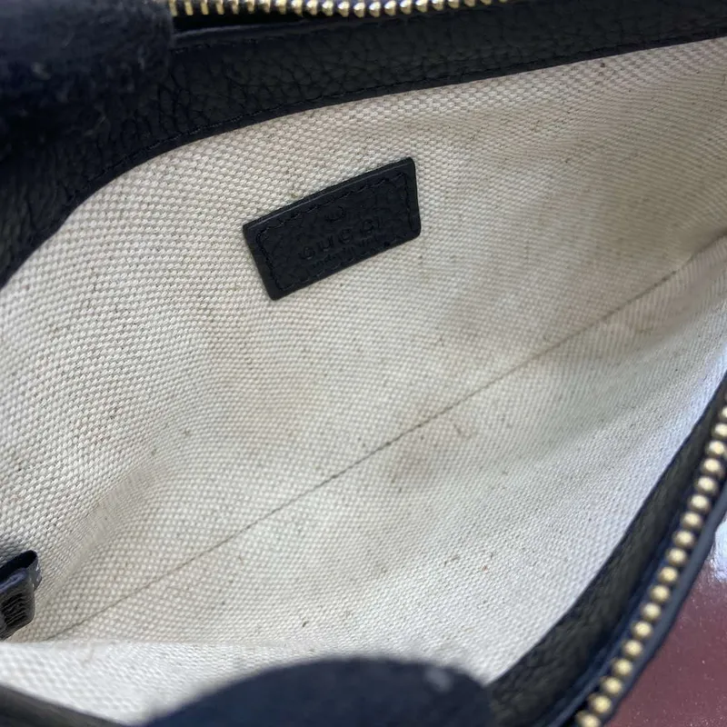 Gucci 815278 GG Emblem Super Mini Bag Black