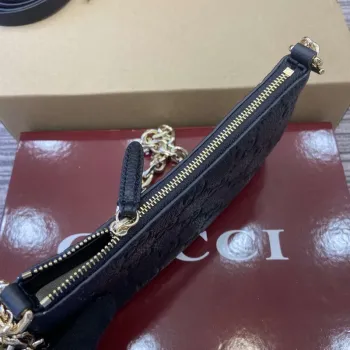 Gucci 815278 GG Emblem Super Mini Bag Black