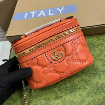 Gucci 723770 GG Matelasse Top Handle Mini Bag Orange