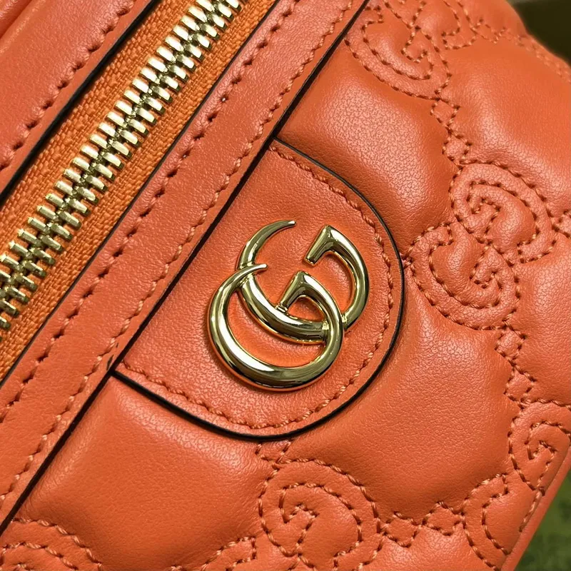 Gucci 723770 GG Matelasse Top Handle Mini Bag Orange