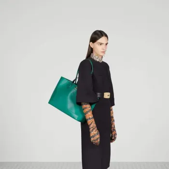 Gucci   739730 Ophidia Medium Tote Bag Green leather