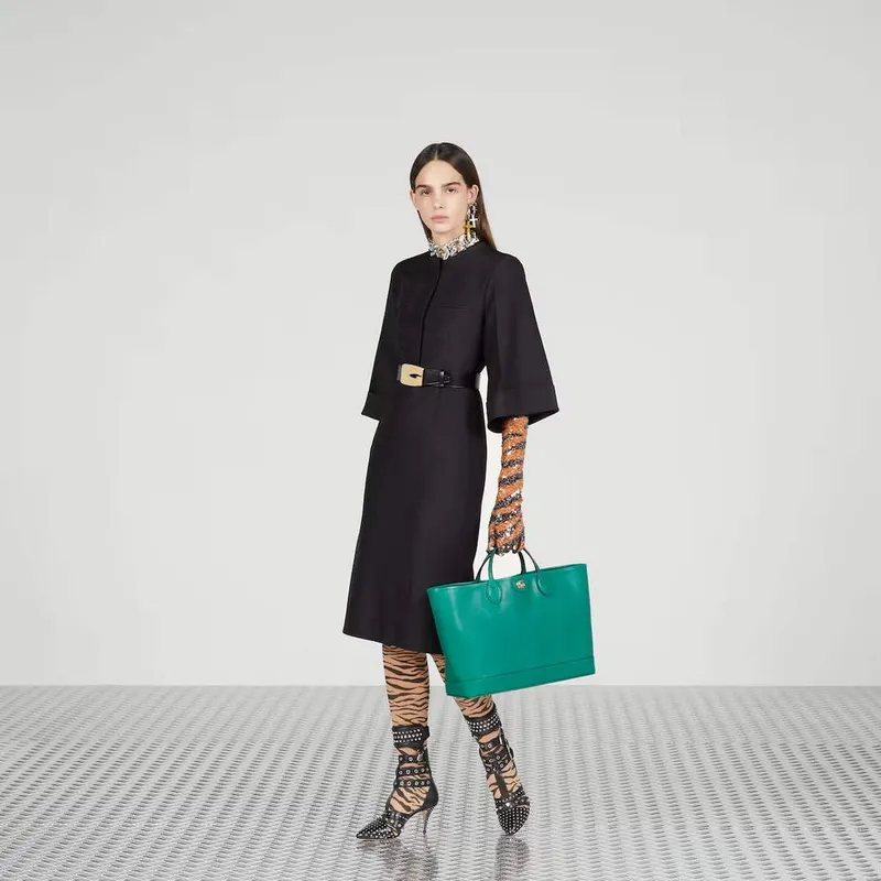 Gucci   739730 Ophidia Medium Tote Bag Green leather