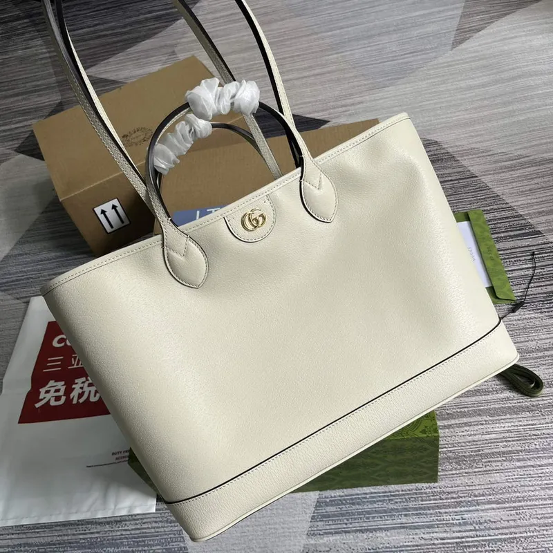 Gucci   739730 Ophidia Medium Tote Bag White leather