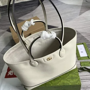 Gucci   739730 Ophidia Medium Tote Bag White leather