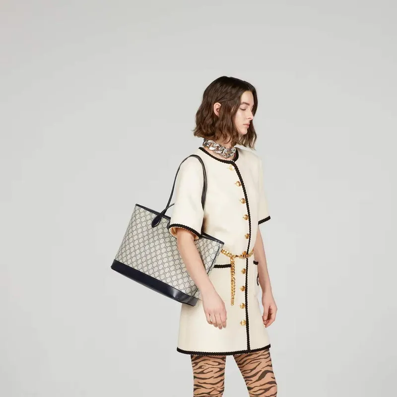 Gucci   739730 Ophidia Medium Tote Bag Beige and Blue