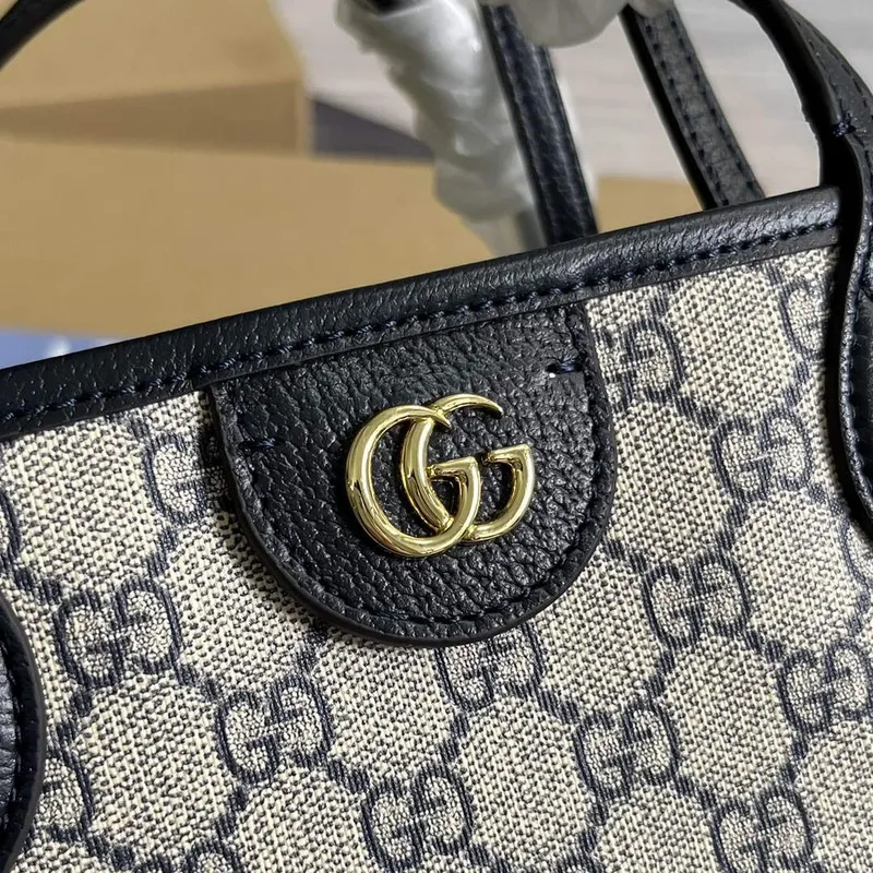 Gucci   739730 Ophidia Medium Tote Bag Beige and Blue