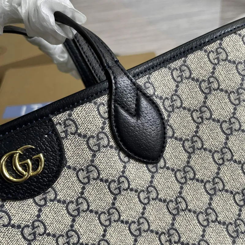 Gucci   739730 Ophidia Medium Tote Bag Beige and Blue