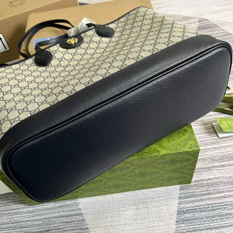 Gucci   739730 Ophidia Medium Tote Bag Beige and Blue