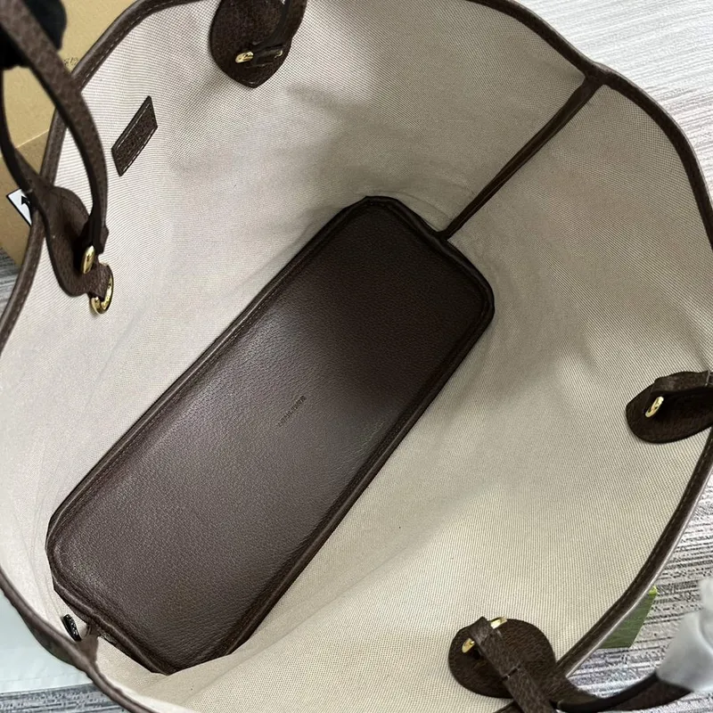 Gucci   739730 Ophidia Medium Tote Bag Beige and Brown