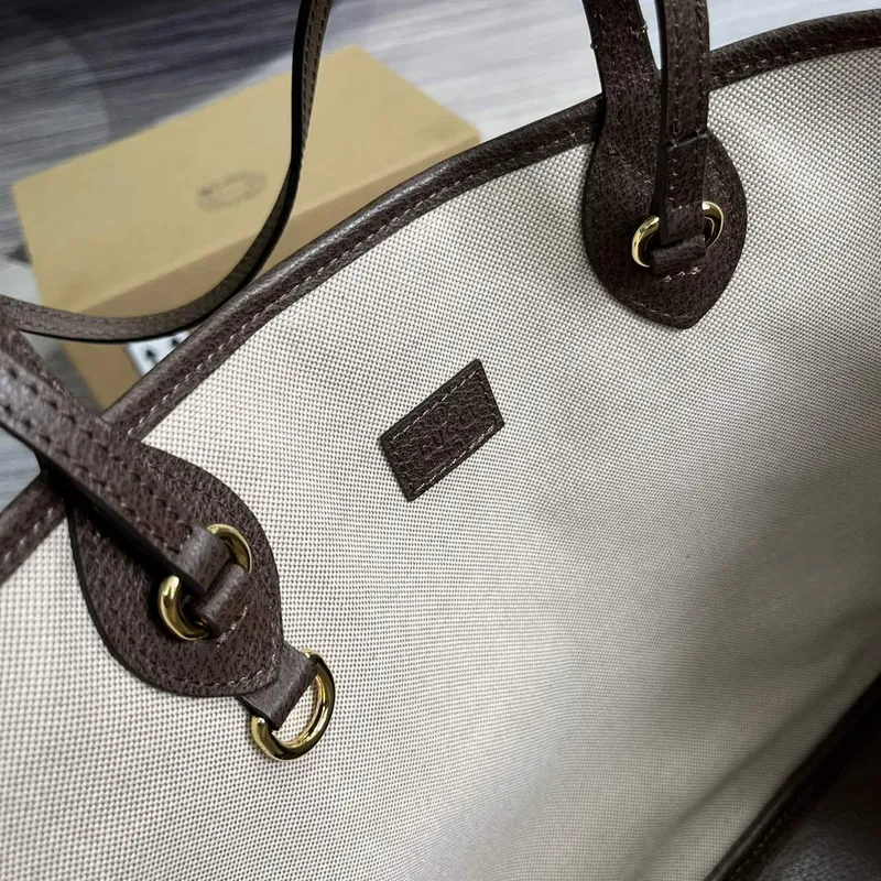 Gucci   739730 Ophidia Medium Tote Bag Beige and Brown