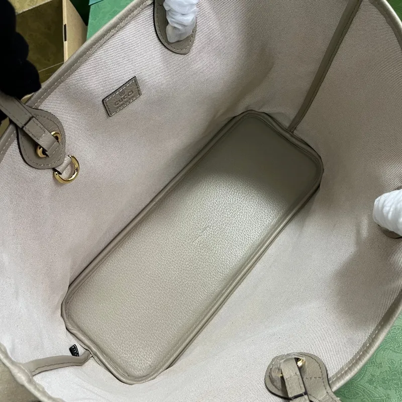 Gucci   739730 Ophidia Medium Tote Bag Beige and Oatmeal