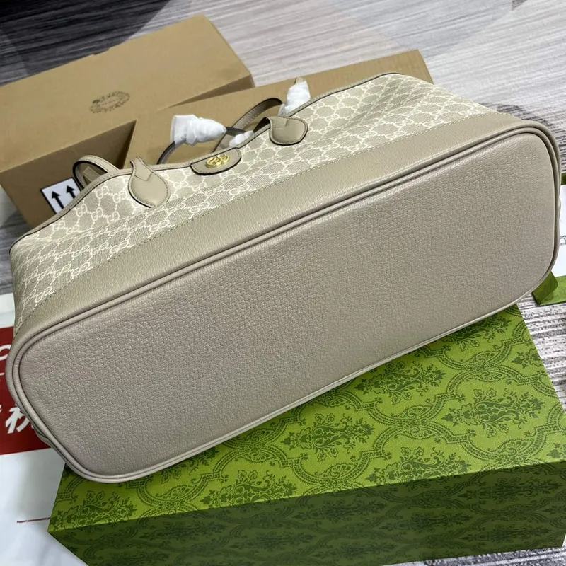 Gucci   739730 Ophidia Medium Tote Bag Beige and Oatmeal